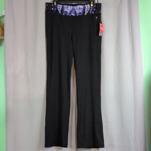 Danskin Purple and Black Leggings with Flared Design